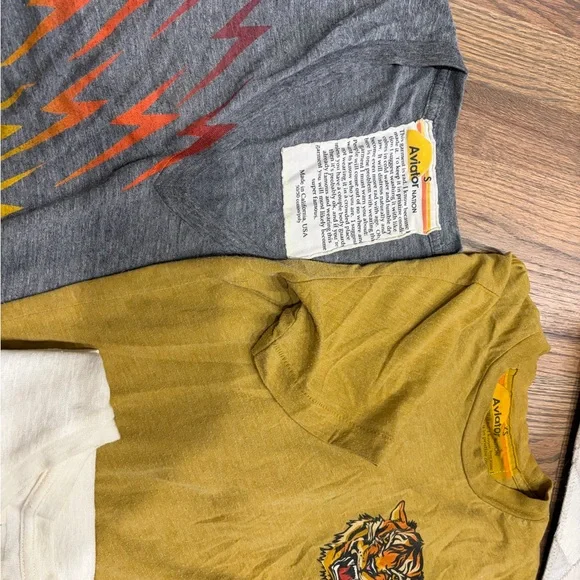 Aviator Nation Short Sleeve Graphic Tee - Blue, Gray, Mustard, Cream - Picture 2 of 3